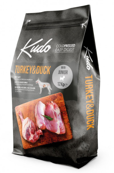 KUDO TURKEY & DUCK MINI JUNIOR  Сухой корм для щенков средних и крупных пород Индейка с уткой 12 кг арт.000129