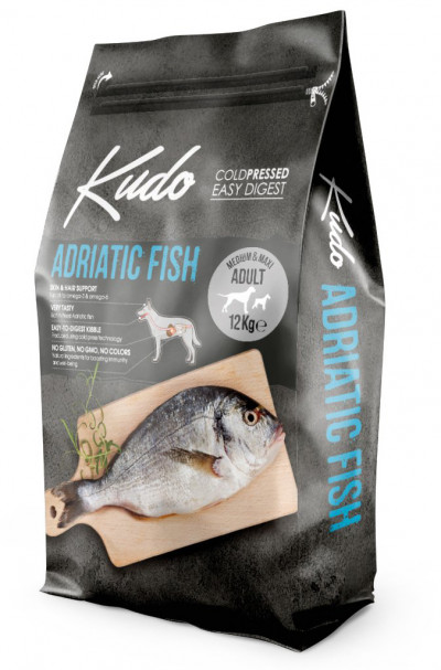 KUDO ADRIATIC FISH MEDIUM-MAXI ADULT Сухой корм для собак средних и крупных пород Рыба 12 кг арт.000144