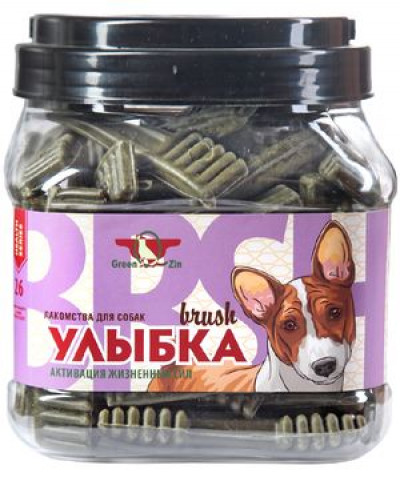 Грин Кьюзин УЛЫБКА BRUSH Лакомство д/собак Мягкие жевательные палочки для активации жизненных сил 810гр арт.100115