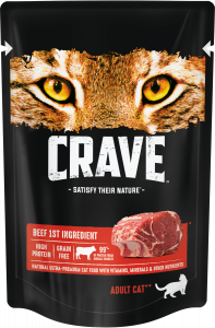 Crave Cat Pouch Adult Beef  влажный корм для кошек с говядиной 70гр арт.107700