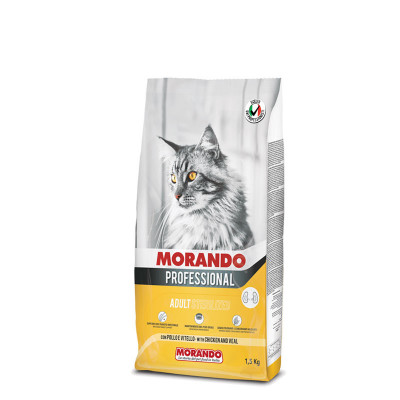 Morando Professional Gatto сухой корм для стерилизованных кошек с курицей и телятиной, 1,5 кг арт.102466