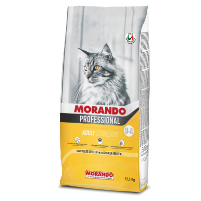 Morando Professional Gatto сухой корм для стерилизованных кошек с курицей и телятиной, 12,5 кг арт.102467