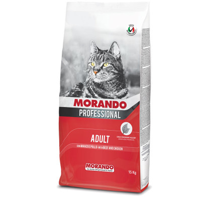Morando Professional Gatto сухой корм для взрослых кошек с говядиной и курицей, 15 кг арт.102473