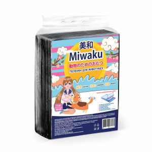 Miwaku Пеленки гигиенические целлюлозные с суперабсорбентом, чернные 60х40 см (30 шт) арт.106765