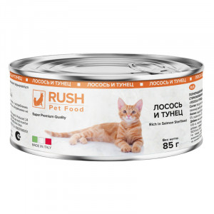 Rush Pet Food Rich in Salmon Sterilised (Раш) Влажный корм для стерилизованныхкошек с Лососем и тунцом 85 гр арт.106976