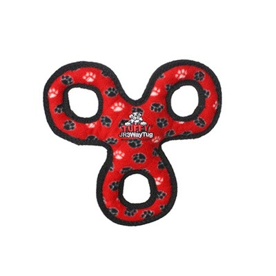 Tuffy Jr 3WayTug Red Paw Игрушка для собак Треугольник из колец малый, красный, прочность 8/10 арт.13060.красн