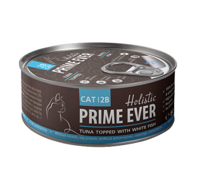 Prime Ever 2B Влажный корм для кошек Тунец с белой рыбой в желе 0,08 кг арт.131110