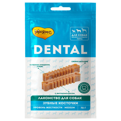 Мнямс DENTAL лакомство для собак "Зубные косточки" 70г арт.170425