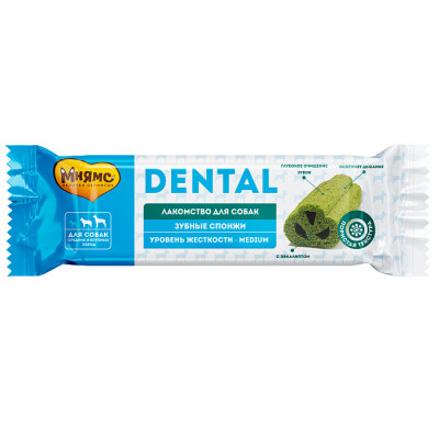 Мнямс DENTAL Лакомство для собак "Зубные спонжи" с эвкалиптом 25г  арт.170616