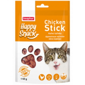 -Беафар Лакомство для кошек Ароматные кусочки мяса курицы  Happy Snack 40г
