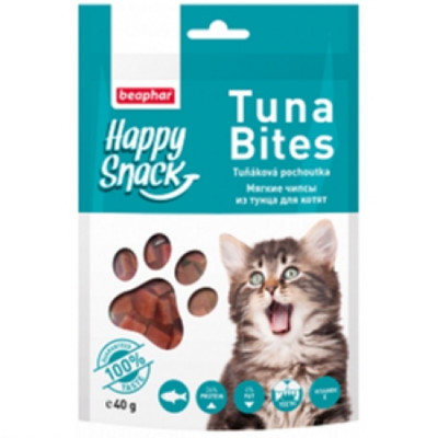 -Беафар Лакомство для котят Mягкие чипсы из тунца Happy Snack 40г