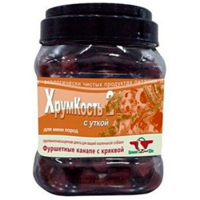Грин Кьюзин Лакомство для собак Хрумкость 2 (сушеные гантельки с уткой) туба 750гр
