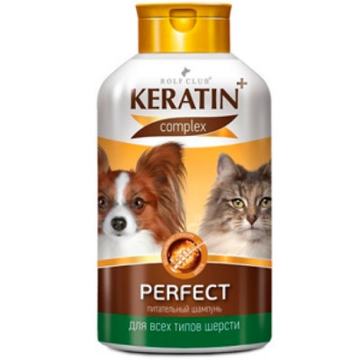 KERATIN+ Шампунь Perfect для всех типов шерсти кошек и собак 400мл
