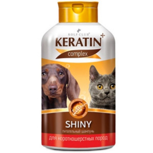 KERATIN+ Шампунь Shiny для короткошерстных кошек и собак 400мл