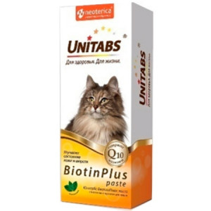 UNITABS BiotinPlus Паста с Биотином и Таурином для кошек 150гр