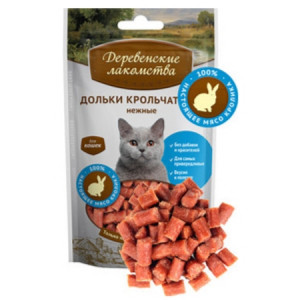 Деревенские лакомства для кошек дольки крольчатины нежные 60 г