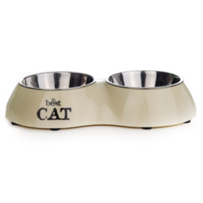 -Beeztees Best Cat Миска 2в1 для кошек двойная бежевая