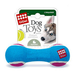 -GiGwi Dog Toys Игрушка для собак гантель с пищалкой средняя 18см
