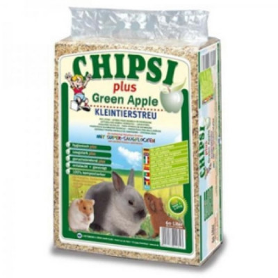 Наполнитель Chipsi  Plus Green Apple для грызунов 15лх1кг Опилки древесные ароматизированные