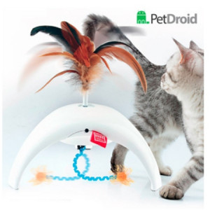 -GiGwi PetDroid Интерактивная игрушка  для кошек "Фезер Спиннер" со звуковым чипом