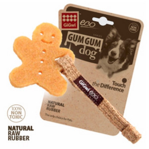 -GiGwi GUM GUM DOG Игрушка для маленьких собак из эко-резины и натуральных материалов Маленький "Пряник"