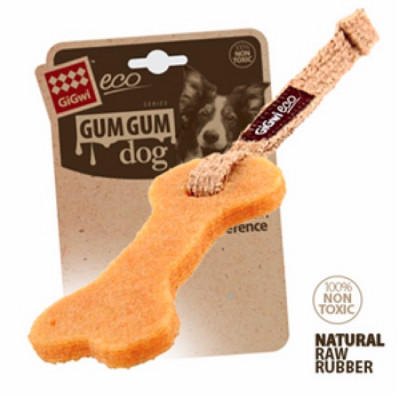 -GiGwi GUM GUM DOG Игрушка для маленьких собак из эко-резины и натуральных материалов Кость