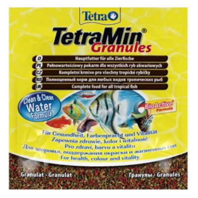 TetraMin Granules Основной корм для всех видов декоративных рыб 15г (гранулы)