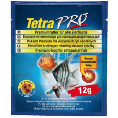 TetraPro Корм для всех видов декоративных рыб 12гр (хлопья и энергетические добавки)