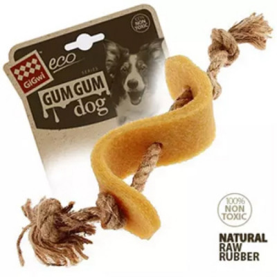 -GiGwi GUM GUM DOG Игрушка Доллар для больших и средних собак из эко-резины и натуральных материалов