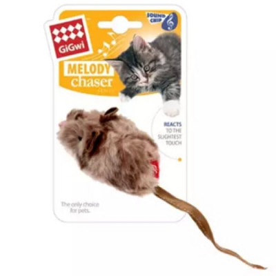 -GiGwi Cat Toys MELODY CHASER Игрушка Мышка со звуковым чипом арт. 59125