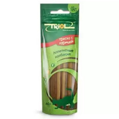 Триол Аппетитные Колбаски из трески с курицей для кошек 40г
