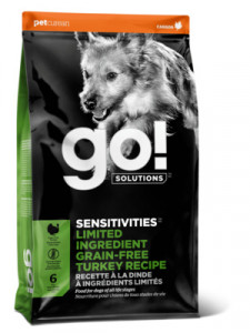 GO! SENSITIVITIES Limited Ingredient Grain Free Turkey Recipe DF Корм для Щенков и Собак с Индейкой 5,44 кг арт.37547