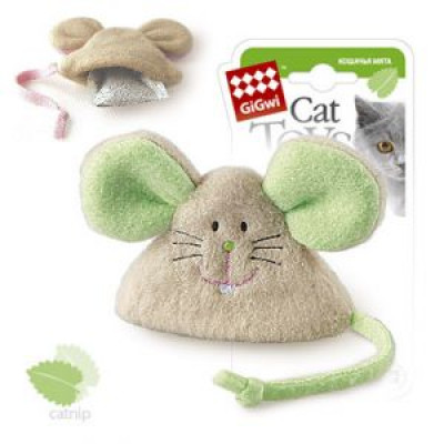 GiGwi Cat Toys REFILLABLE CATNIP Игрушка Мышь с кошачьей мятой арт.50116