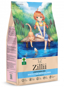 Зилли (ZILLII Light/Sterilized) Cat Сухой корм для взрослых кошек с избыточным весом и стерилизованных Белая Рыба с Лососем 400 гр арт.5658150