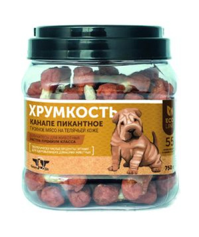 Грин Кьюзин Лакомство для собак Хрумкость (сушеные гантельки с курицей) туба 750гр