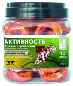 Грин Кьюзин Лакомство для собак Активность (куриное мясо на колечках из сурими) туба 750гр арт.57000