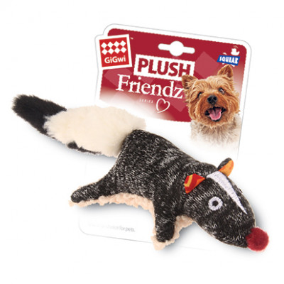 -GiGwi PLUSH FRIENDZ Игрушка для собак Скунс с пищалкой 9 см арт.59932