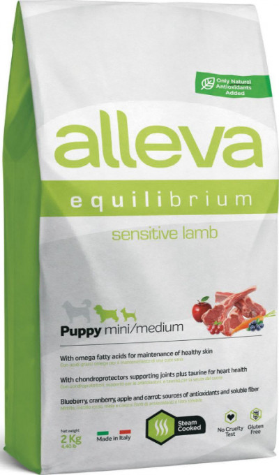 Alleva Equilibrium Dog Puppy Sensitive Lamb Mini/Medium сухой корм для щенков мелких и средних пород, Ягненок, 2 кг арт.P6000/11879