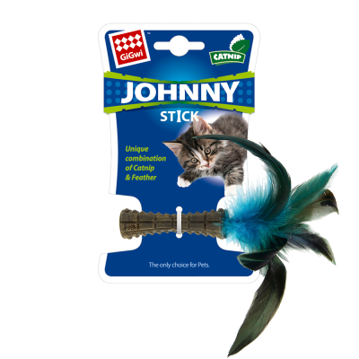 -GiGwi JOHNNY STICK Прессованная кошачья мята, перо арт.60993
