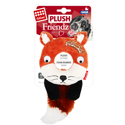 -GiGwi PLUSH FRIENDZ Игрушка для собак Лиса с пищалкой 19,5 см арт.60996