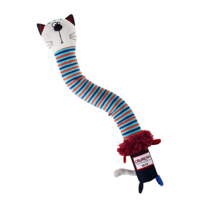 -GiGwi CRUNCHY NECK  Игрушка Кот с пищалкой с хрустящей шеей 28 см