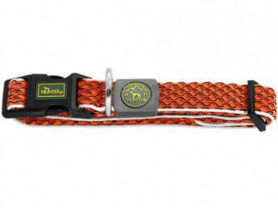 Hunter ошейник для собак Hilo Vario Basic 30-43 см, сетчатый текстиль, оранжевый