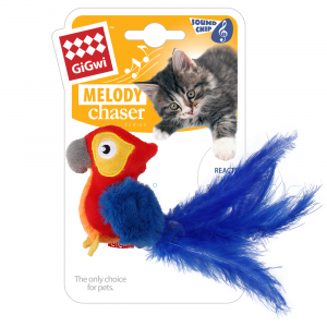 GiGwi Cat Toys MELODY CHASER Игрушка Попугай со звуковым чипом арт.68976