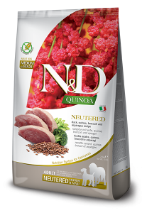 Фармина (FARMINA N&D QUINOA DOG DUCK, BROCCOLI & ASPARAGUS NEUTERED ADULT MEDIUM & MAXI) корм для собак средних и крупных пород для кожи и шерсти Утка и киноа 12 кг арт.2069
