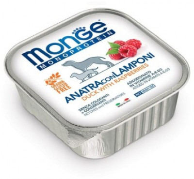 Monge Dog Monoprotein Fruits консервы для собак паштет из утки с малиной 150г