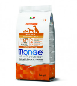 Monge Dog Speciality Line Monoprotein для щенков всех пород утка с рисом и картофелем 12 кг арт. 70011044