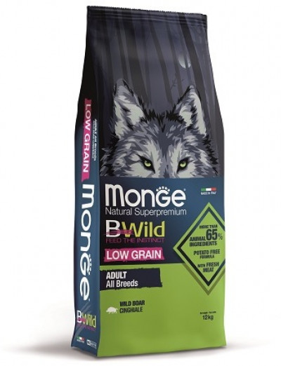 Monge Dog BWild LOW GRAIN низкозерновой корм из мяса дикого кабана для взрослых собак всех пород 12 кг арт.70011754