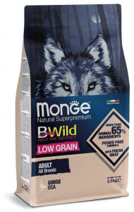 Monge Dog BWild LOW GRAIN низкозерновой корм из мяса гуся для взрослых собак всех пород 2.5 кг арт.70012102