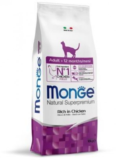 Monge Cat корм для взрослых кошек 10 кг арт.70056236