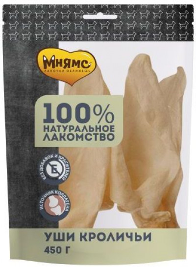 Мнямс лакомство для собак Уши кроличьи 450г арт.705946
